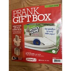 NEW Prank Gift Box Roto Wipe For The Toilet Lover. Box Is 11 in x 12 In